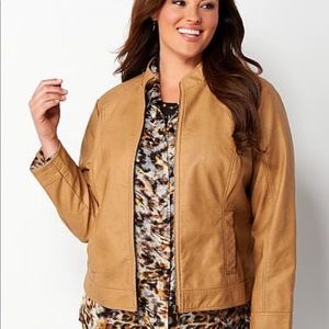 CJ BANKS FAUX LEATHER JACKET